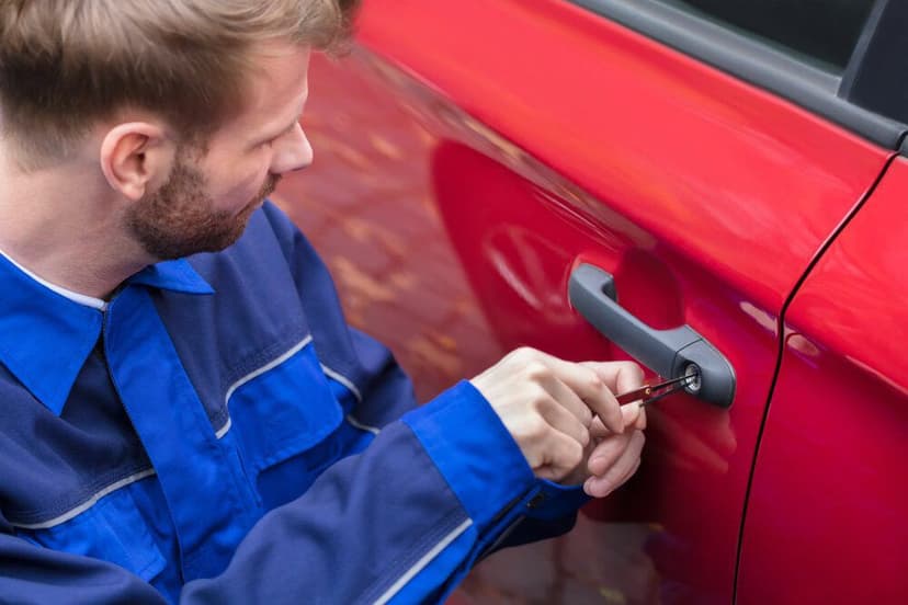 Expert locksmith technician at work